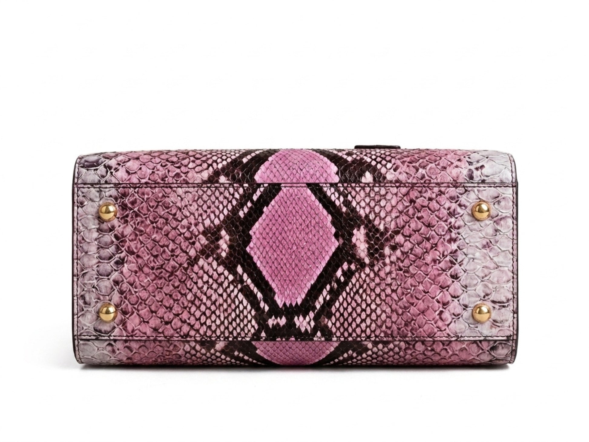 Pink Python Snakeskin Tote Satchel