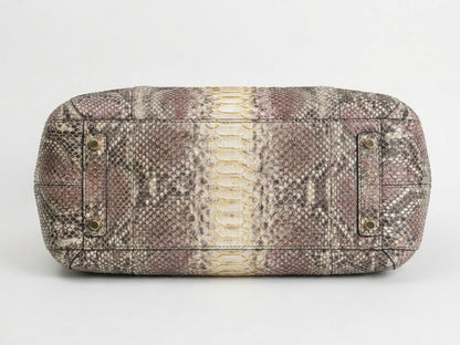 Antique Pink Python Snakeskin Tote Leather Bag