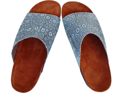 Lizard Skin Slide Leather Sandals - 7