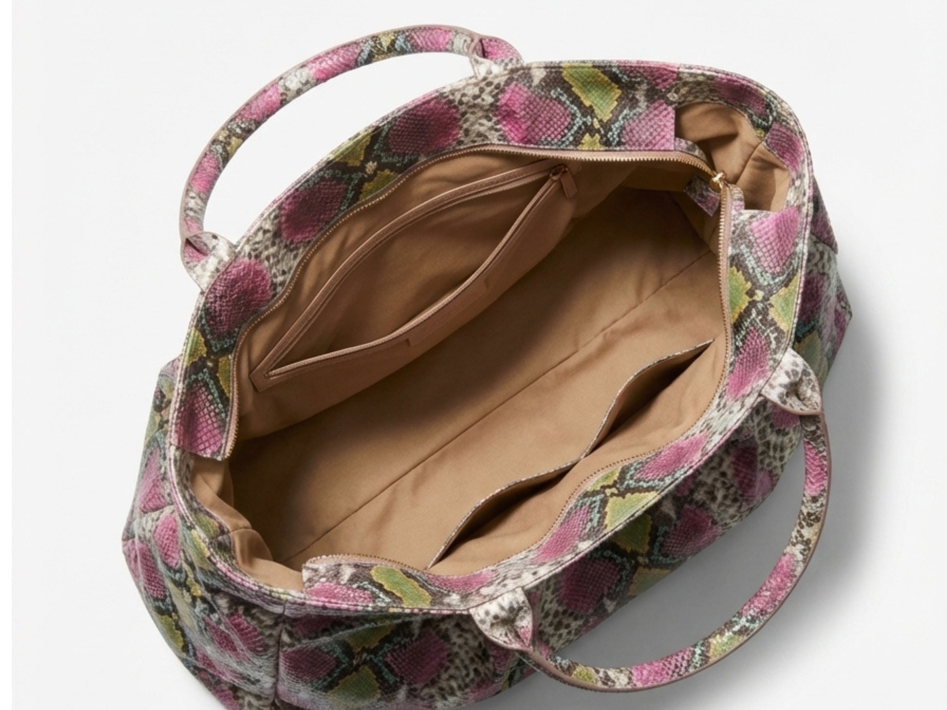 Multi Color Snakeskin Tote Bag – Large Shoulder Purse