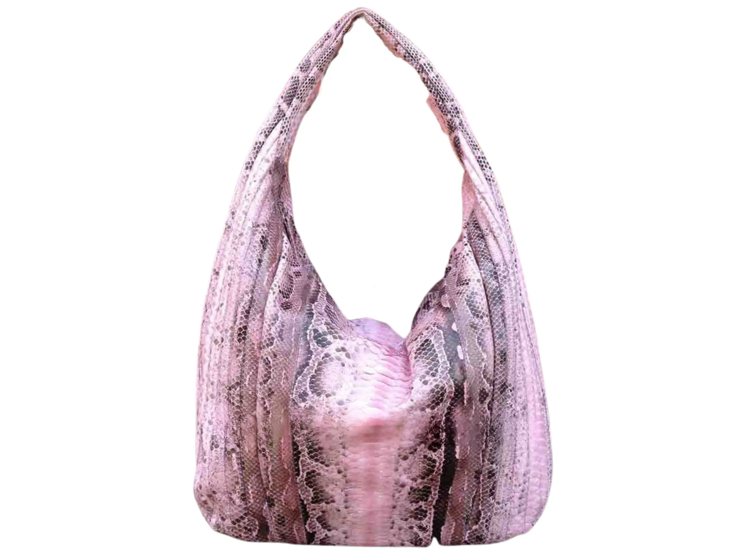 Snakeskin Hobo Handbag- Pink- Python Jacket by LFM Fashion