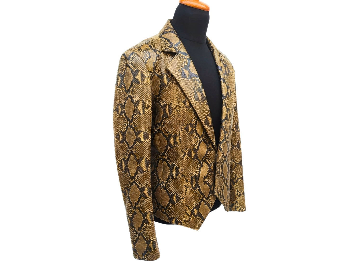 Genuine Python Snakeskin Suit Set | Brown Leather Blazer & Pants