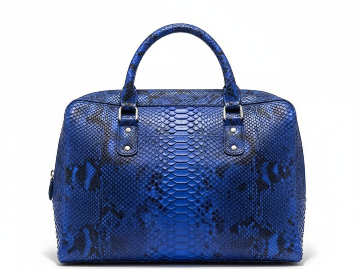 Python Leather Handbag: Designer Top Handle Bag for Women