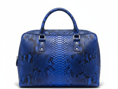Python Leather Handbag: Designer Top Handle Bag for Women