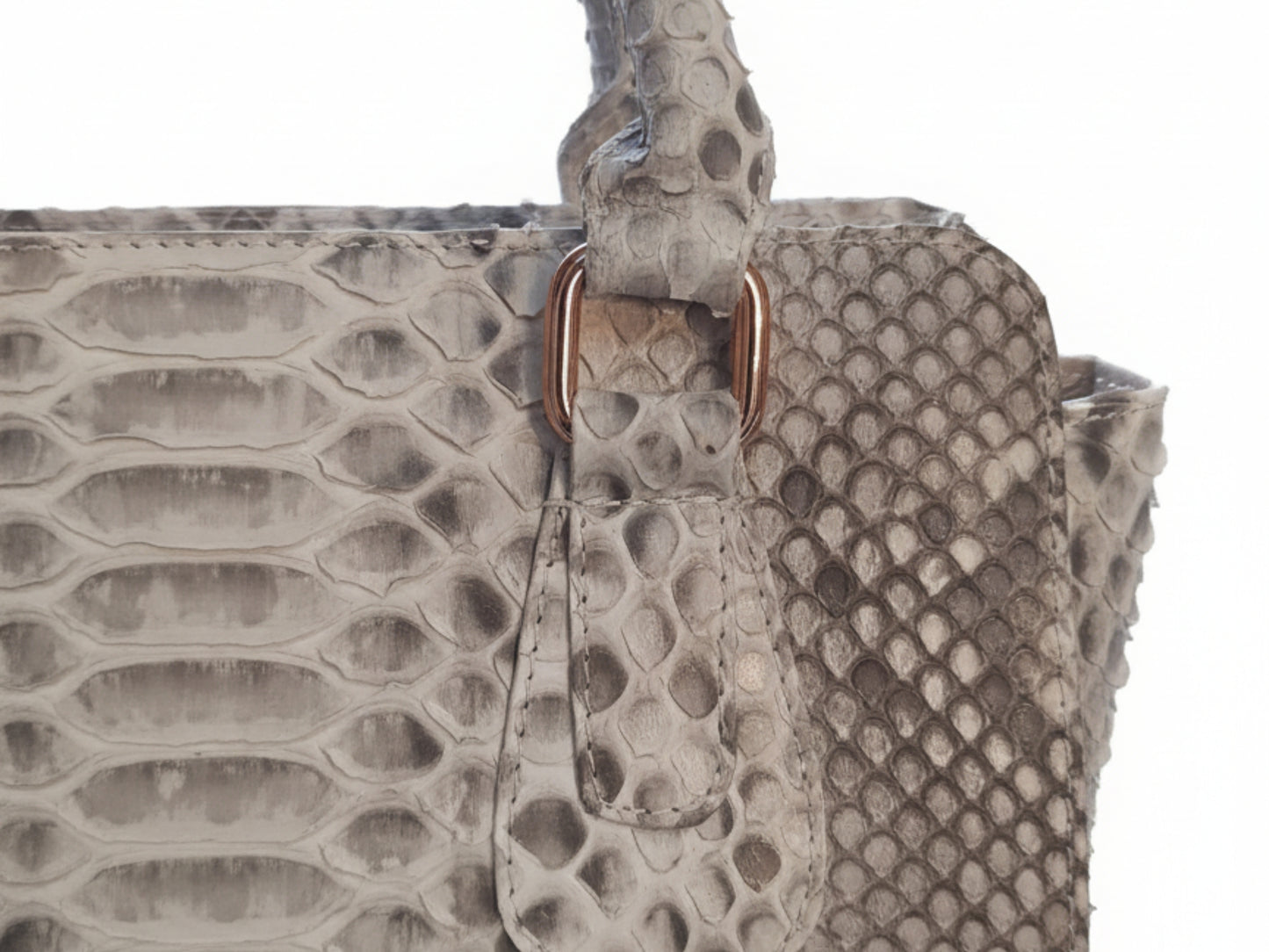 Luxury Genuine Python Snakeskin Leather Women Handbag: Elegant Designer Tote Bag