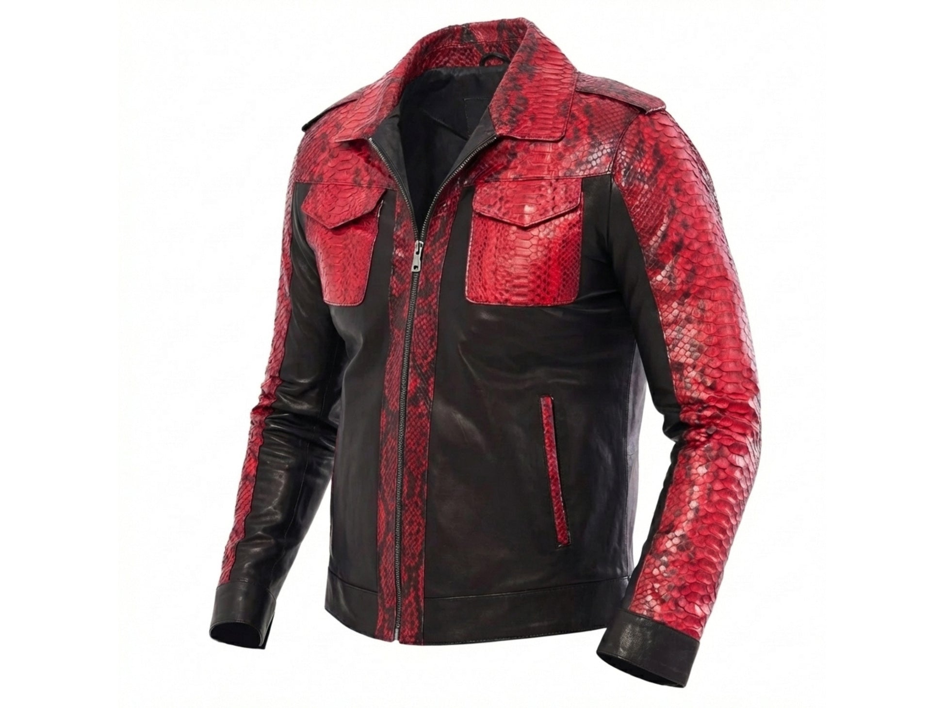 Red Python Snakeskin Jacket