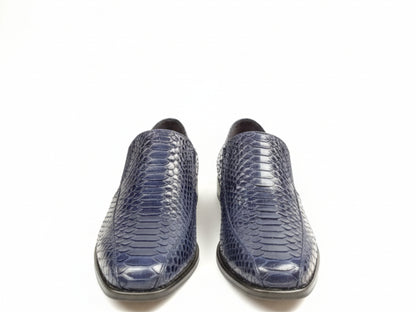Men Python Snakeskin Oxford Shoes: Handmade Formal Slip-On Loafers