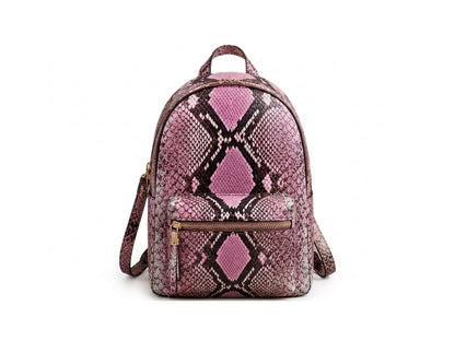 Blush Pink Python Snakeskin Backpack Purse