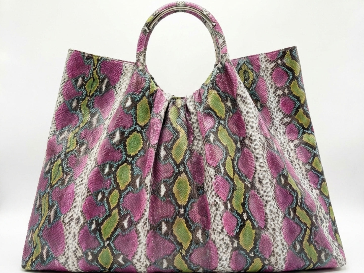 Multi Color Snakeskin Tote Bag – Large Shoulder Purse