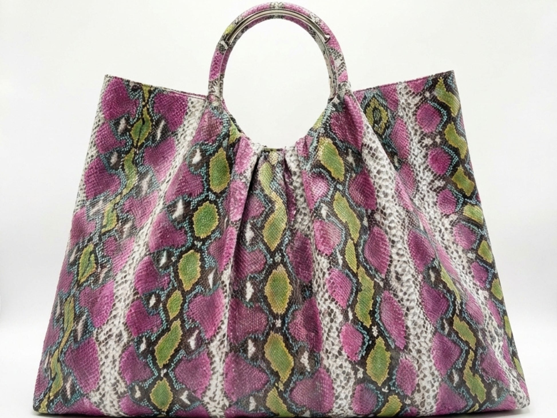 Multi Color Snakeskin Tote Bag – Large Shoulder Purse