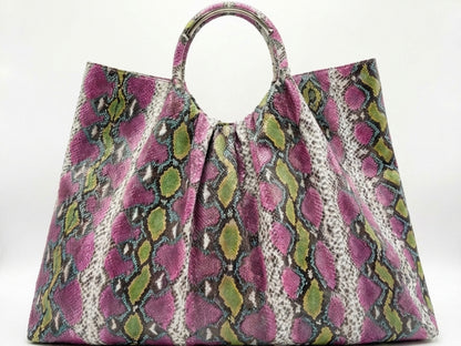 Multi Color Snakeskin Tote Bag – Large Shoulder Purse