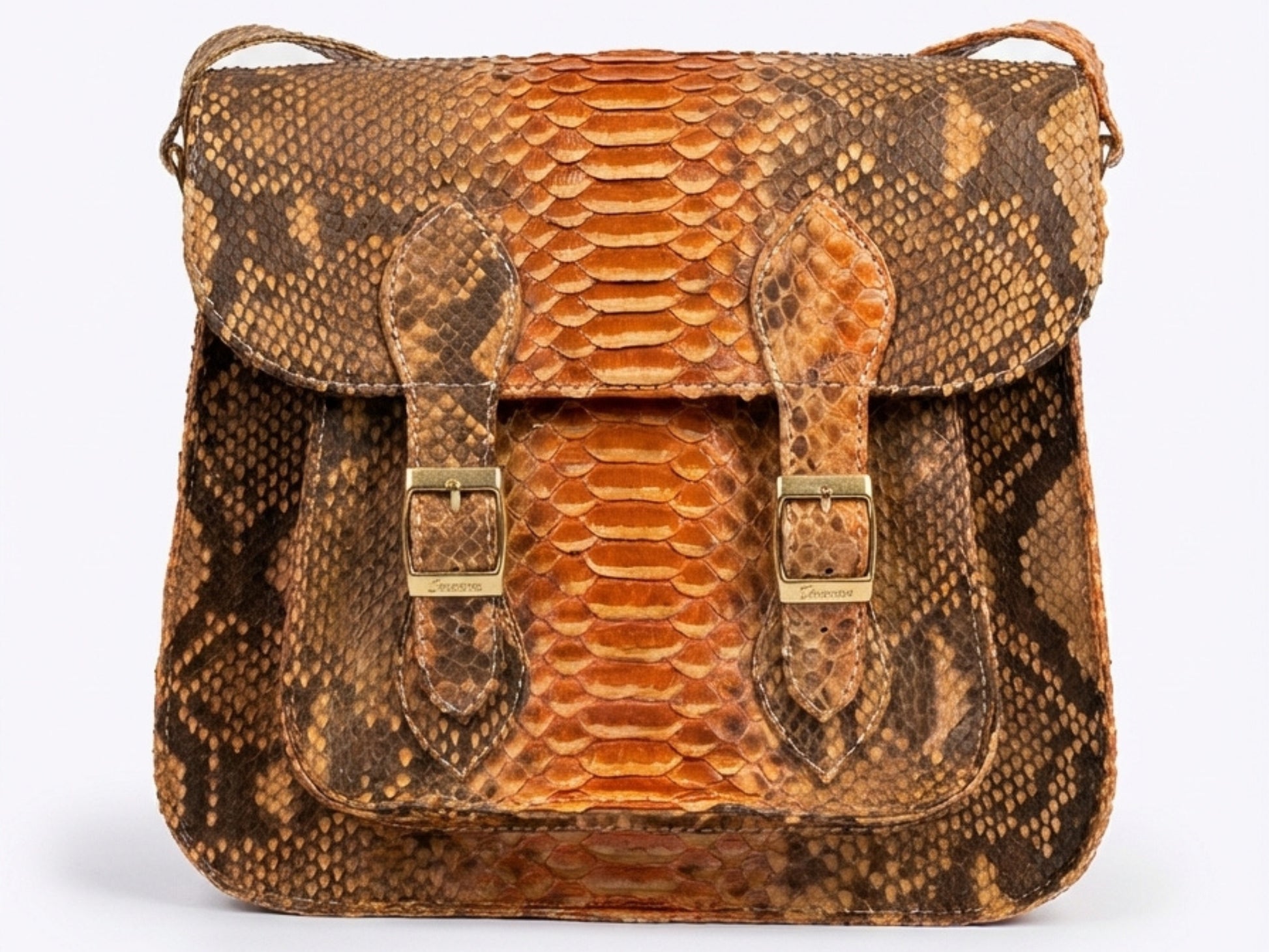 Genuine Python Snakeskin Messenger Bag