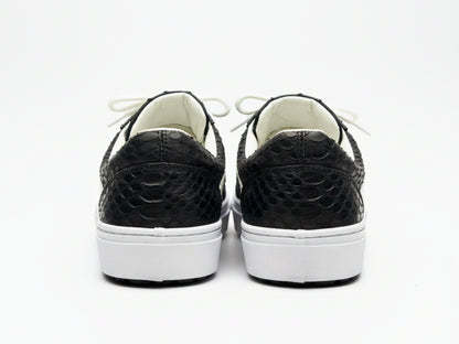 Genuine Python Leather Sneakers: Handmade Unisex Snakeskin Tie Shoes