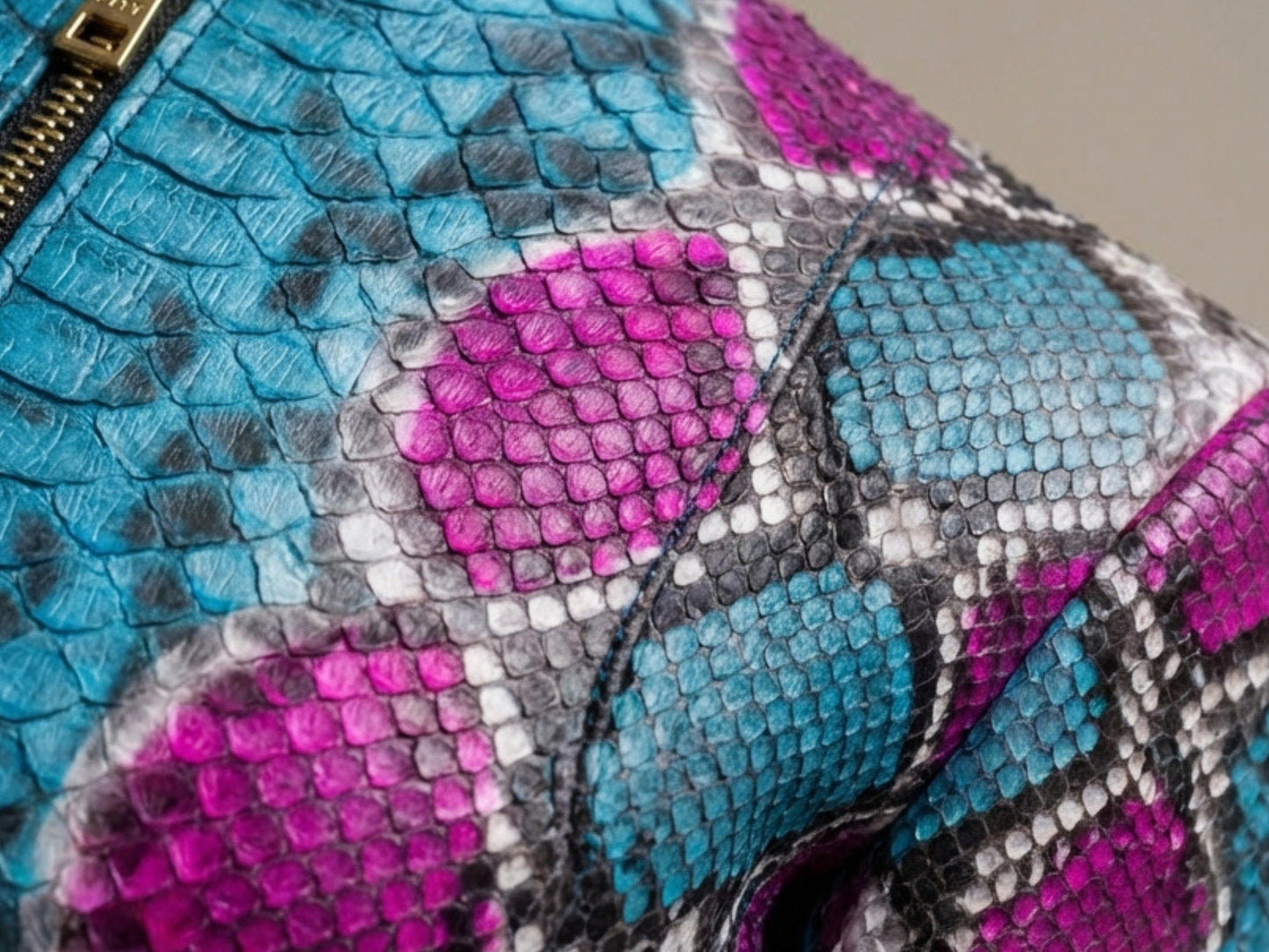 Turquoise Magenta Python Snakeskin Jacket
