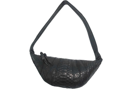 Snakeskin Leather Croissant Bag - 3