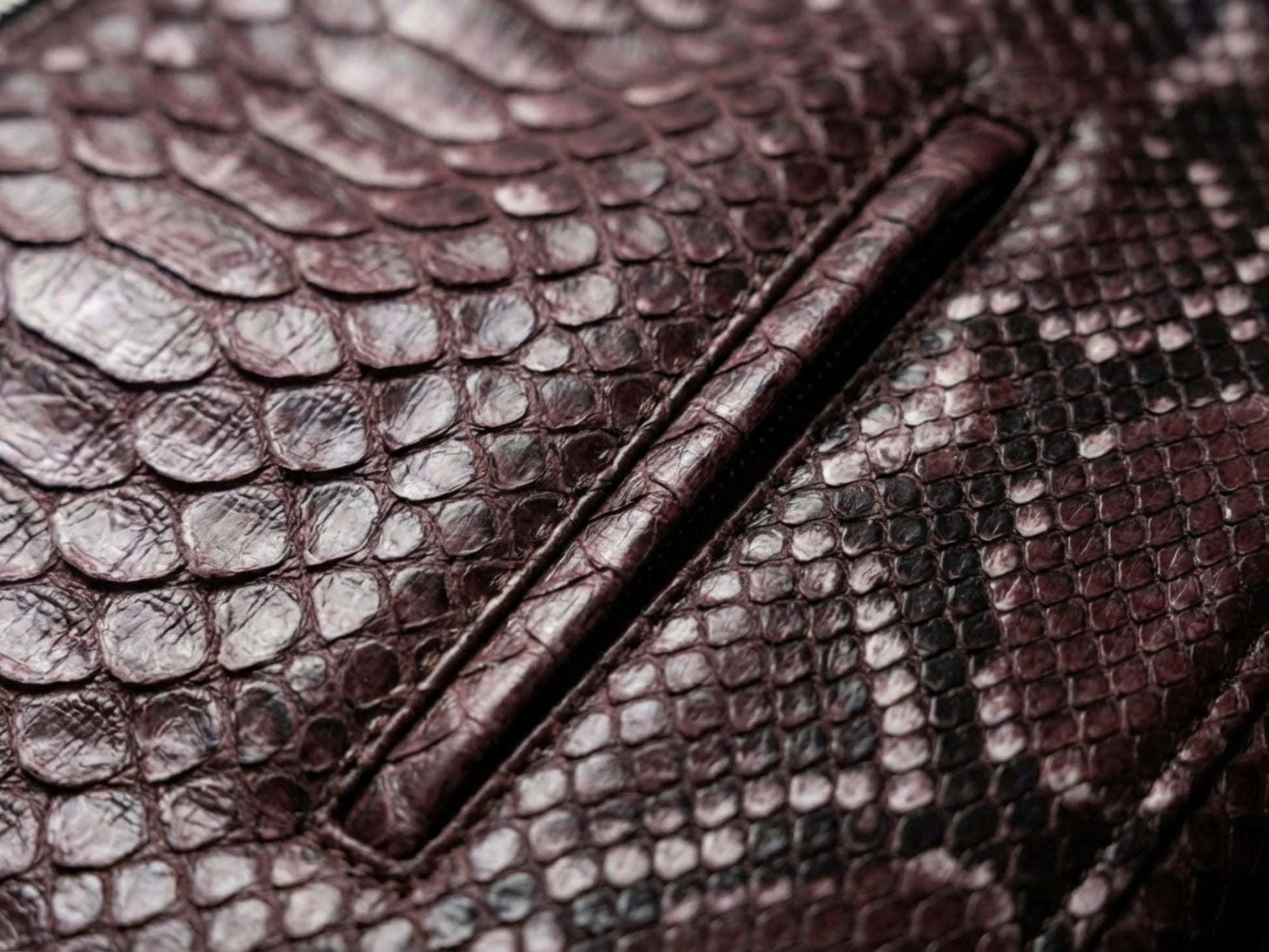 Genuine Python Snakeskin Leather Biker Jacket: Gradient Burgundy Exotic Motorcycle Jacket