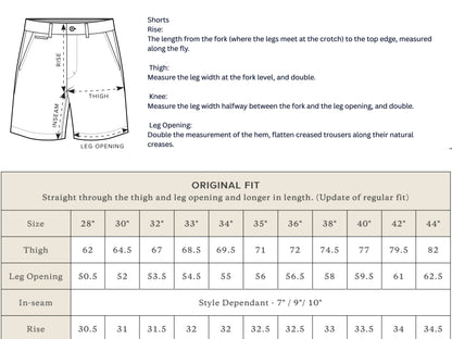 Snakeskin Summer Shorts size chart