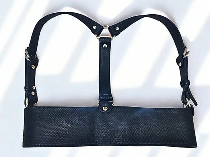 Y Strap Snakeskin Leather Waist Harness - LFM Fashion