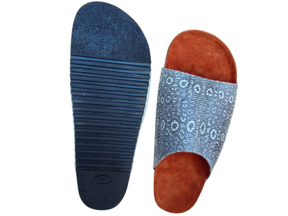 Lizard Skin Slide Leather Sandals -1