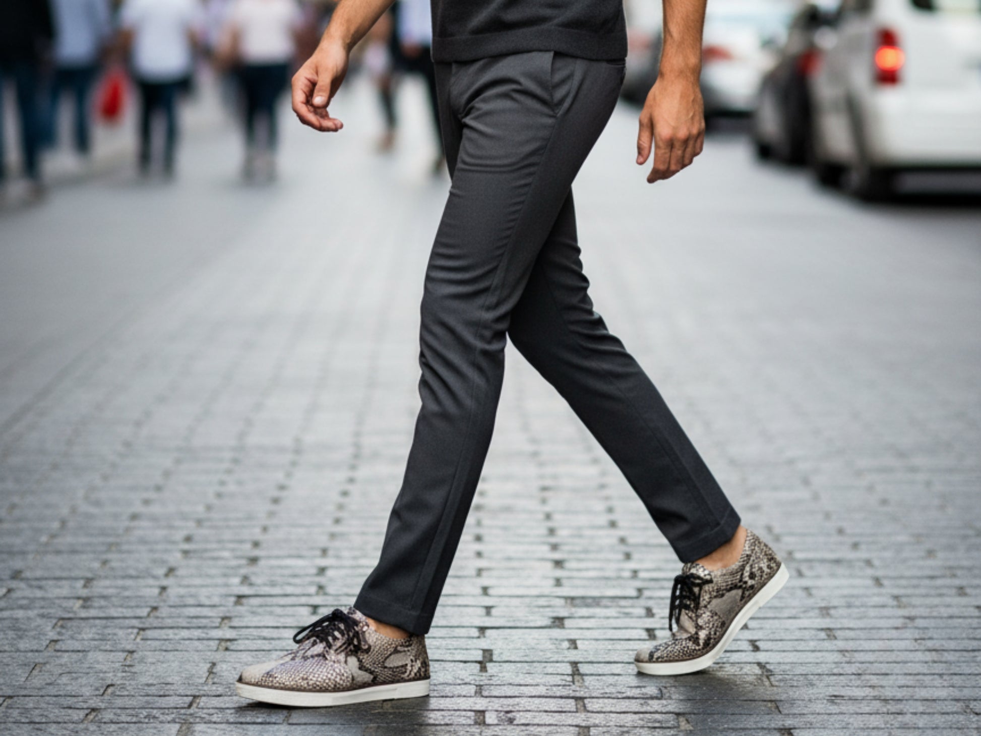 Genuine Python Snakeskin Sneakers: Exotic Snake Skin Casual Footwear