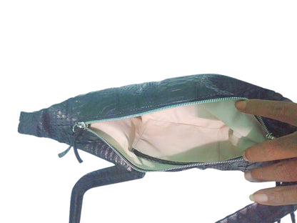 Snakeskin Leather Croissant Bag - 6