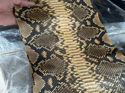 Genuine Python Snakeskin Leather Biker Jacket: Natural Brown Exotic Motorcycle Jacket