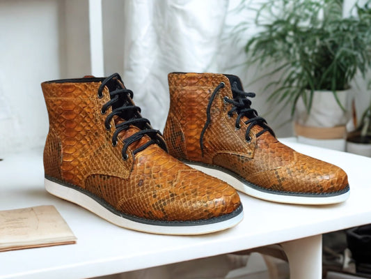 Brown Snakeskin Boots