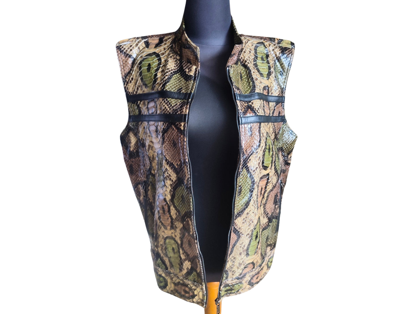 Genuine Python Snakeskin Motorcycle Leather Vest 8