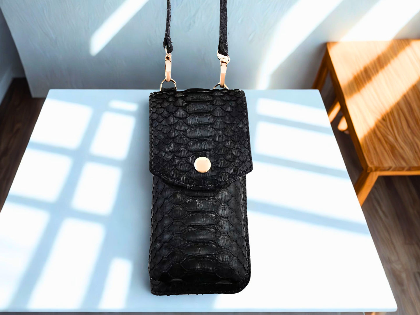 Cell Phone Case Crossbody Wallet Purse - black color