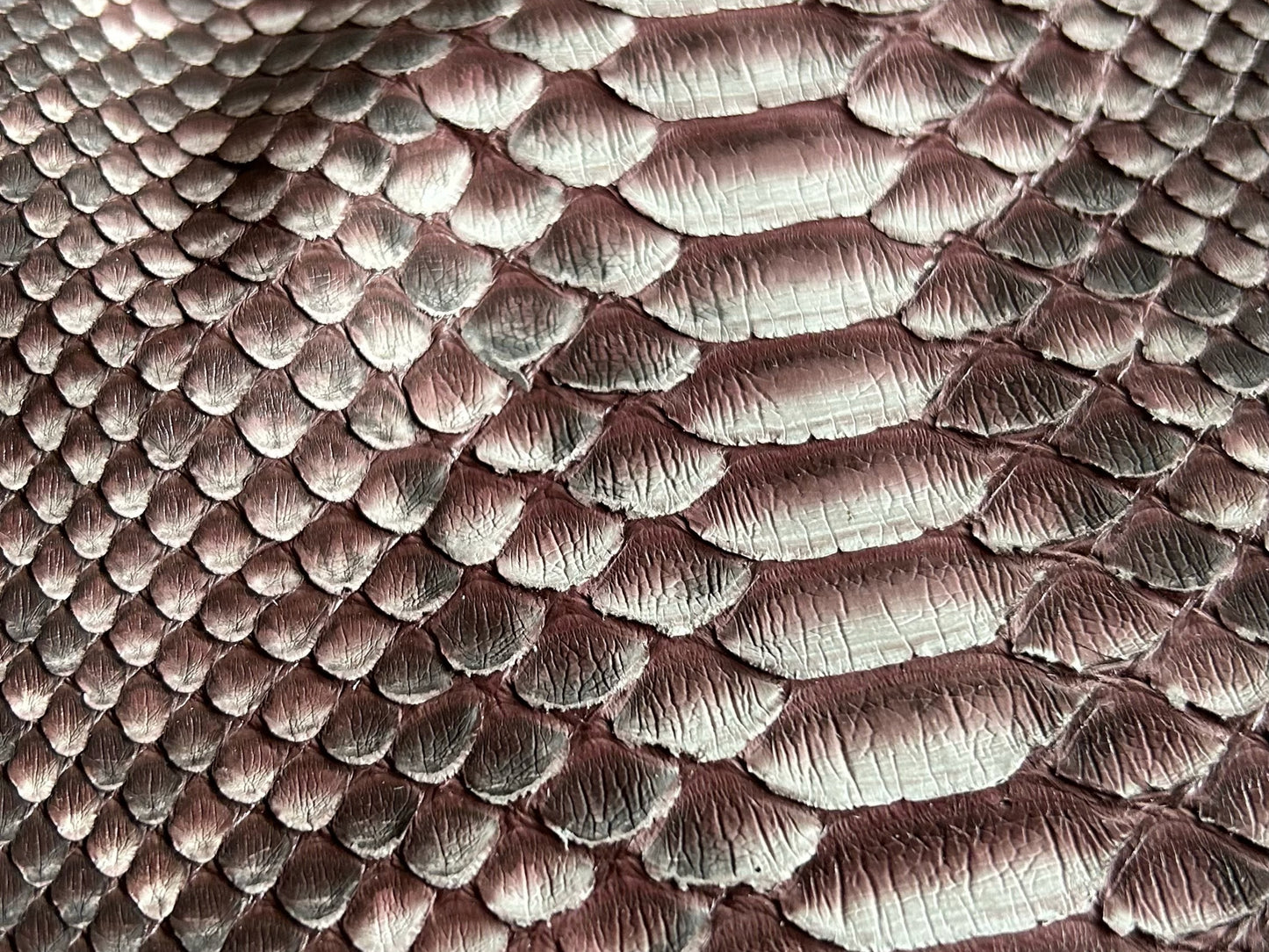 Genuine Python Snakeskin Leather Biker Jacket: Gradient Burgundy Exotic Motorcycle Jacket