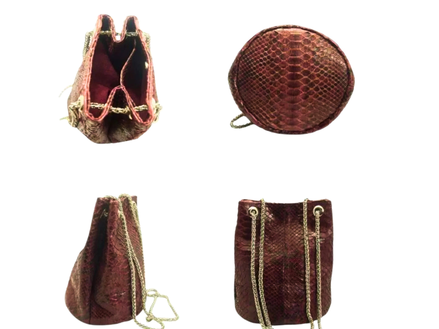 Real Snakeskin Drawstring Bag