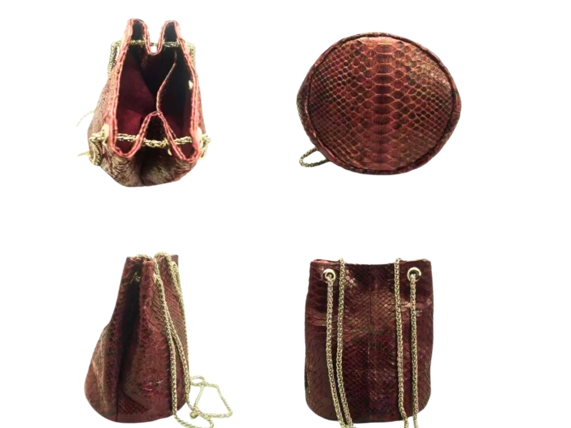 Real Snakeskin Drawstring Bag
