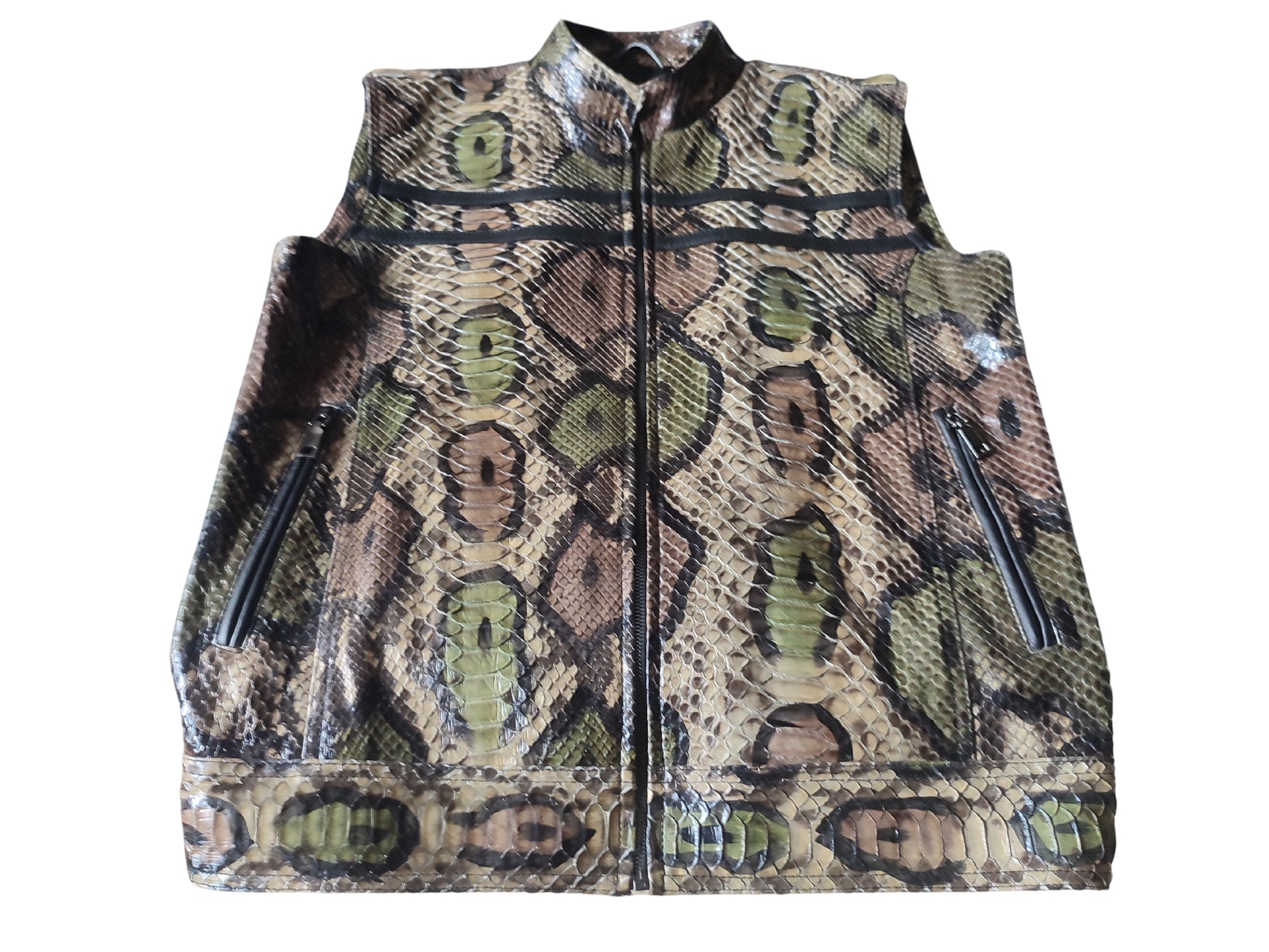 Genuine Python Snakeskin Motorcycle Leather Vest 4