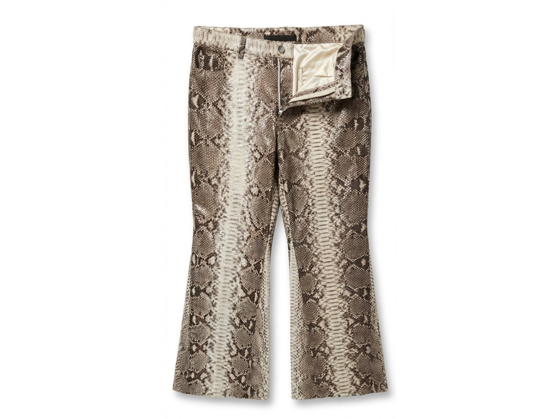 Men Snakeskin Flared Pants
