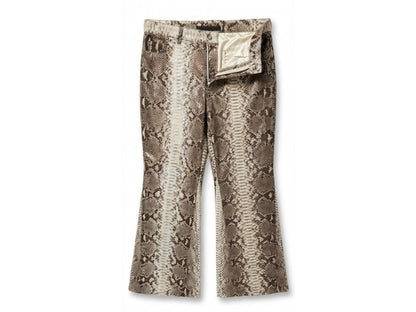 Men Snakeskin Flared Pants