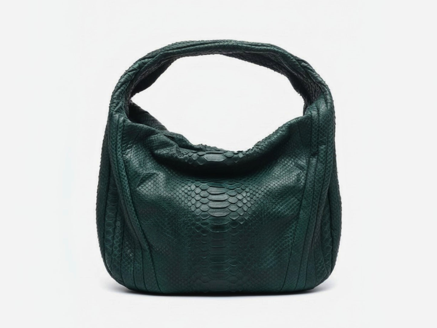 Genuine Python Leather Hobo Bag: Handmade Real Snakeskin Shoulder Bag