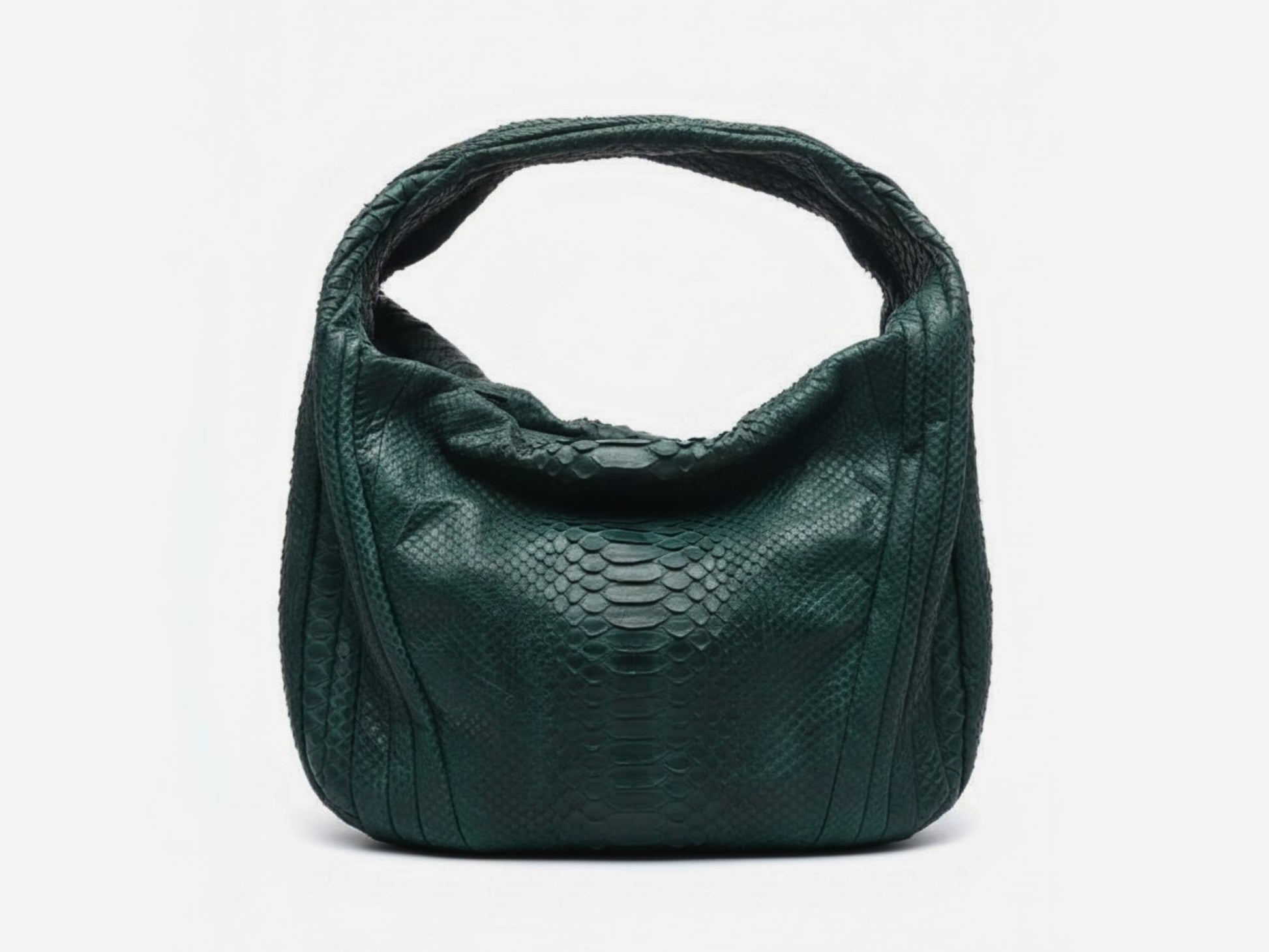 Genuine Python Leather Hobo Bag: Handmade Real Snakeskin Shoulder Bag