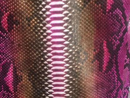 Genuine Python Snakeskin Leather Biker Jacket for Women: Pink Brown Exotic Motorcycle Jacket
