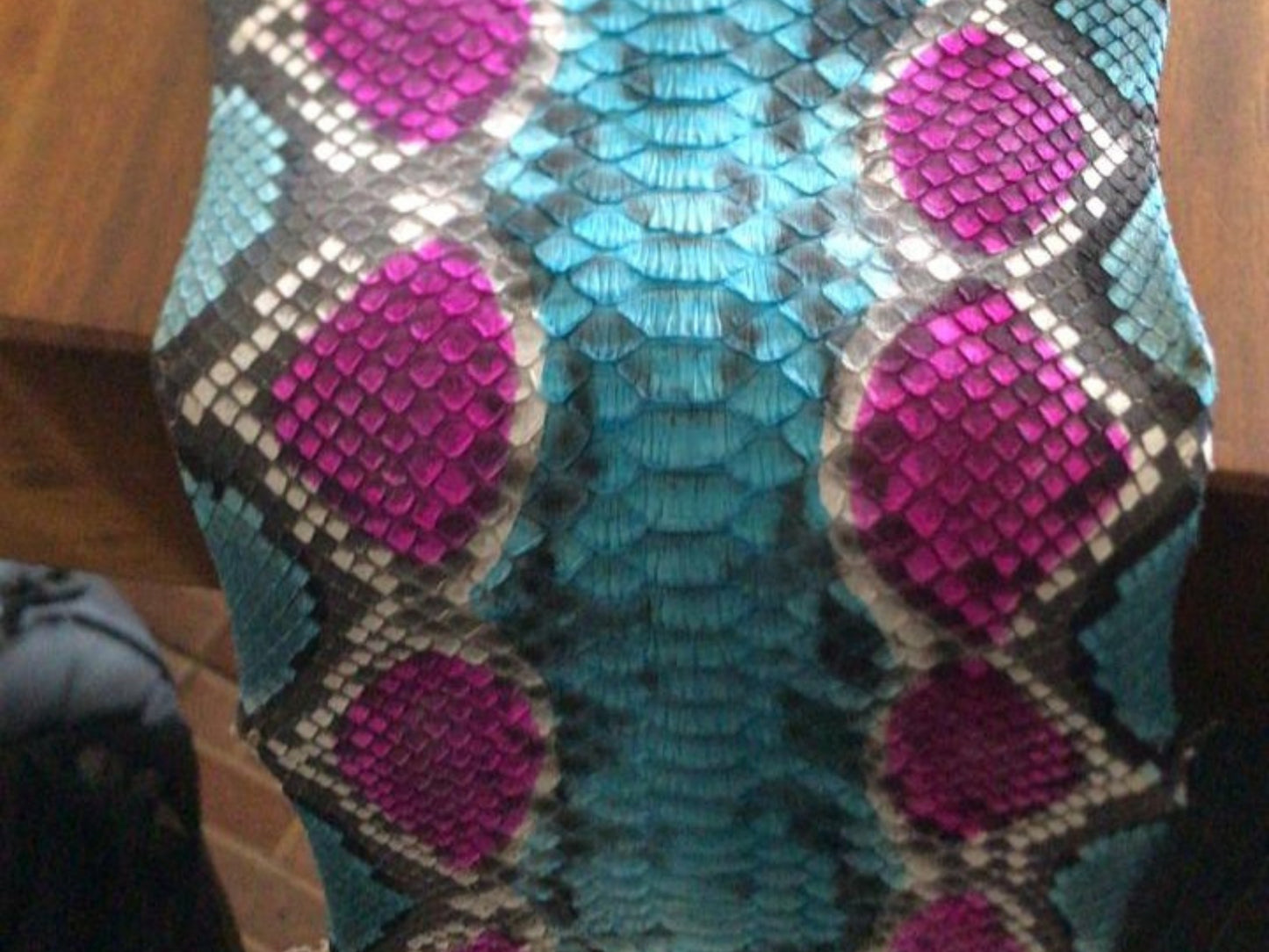 Turquoise Magenta Python Snakeskin Jacket