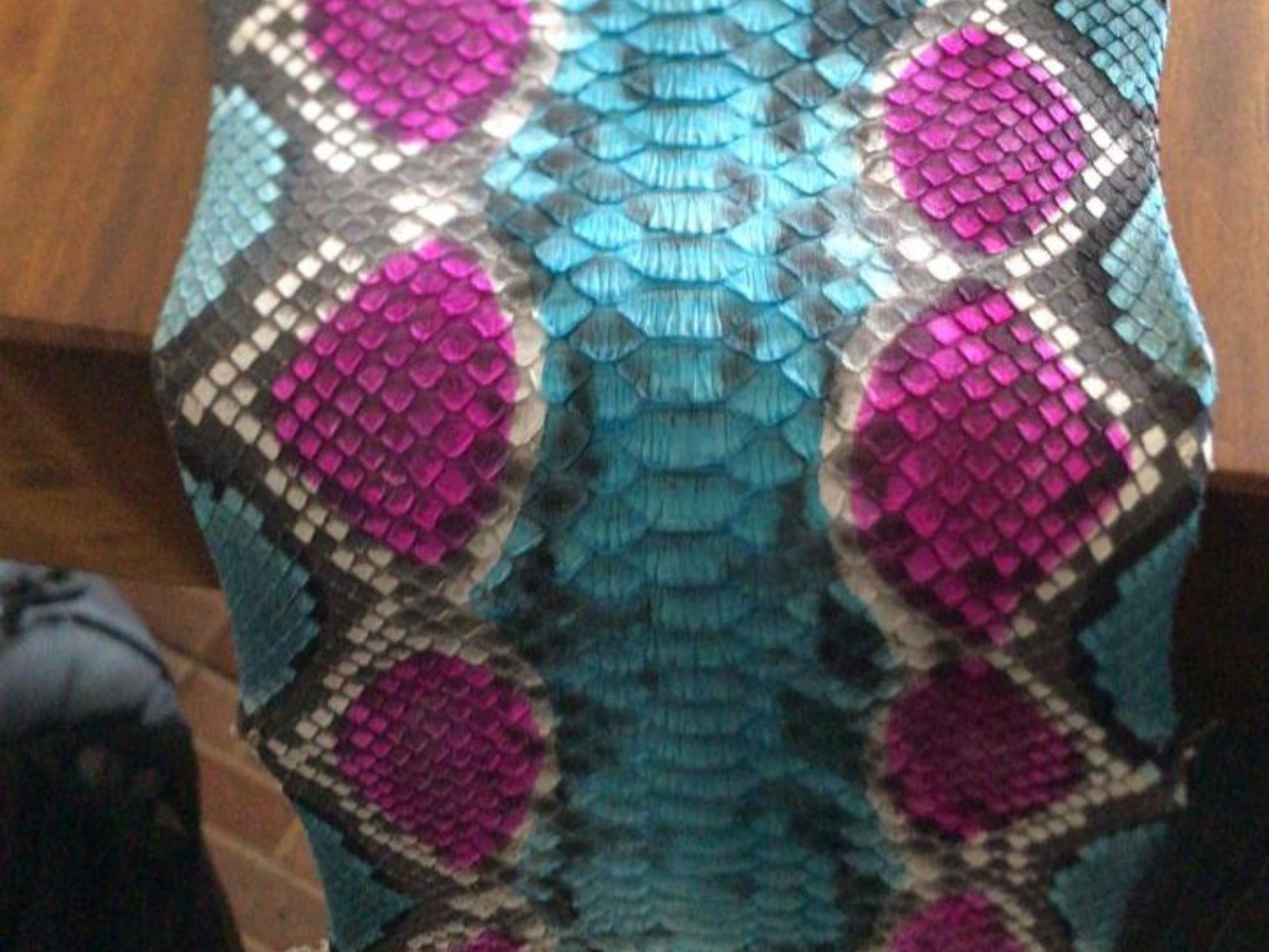 Turquoise Magenta Python Snakeskin Jacket