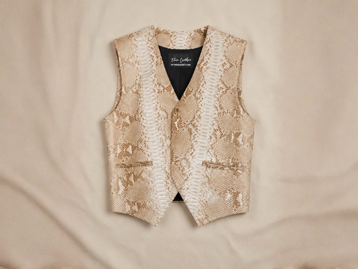 Genuine Python Snakeskin Leather Vest: Himalayan Waistcoat
