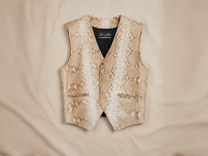 Genuine Python Snakeskin Leather Vest: Himalayan Waistcoat