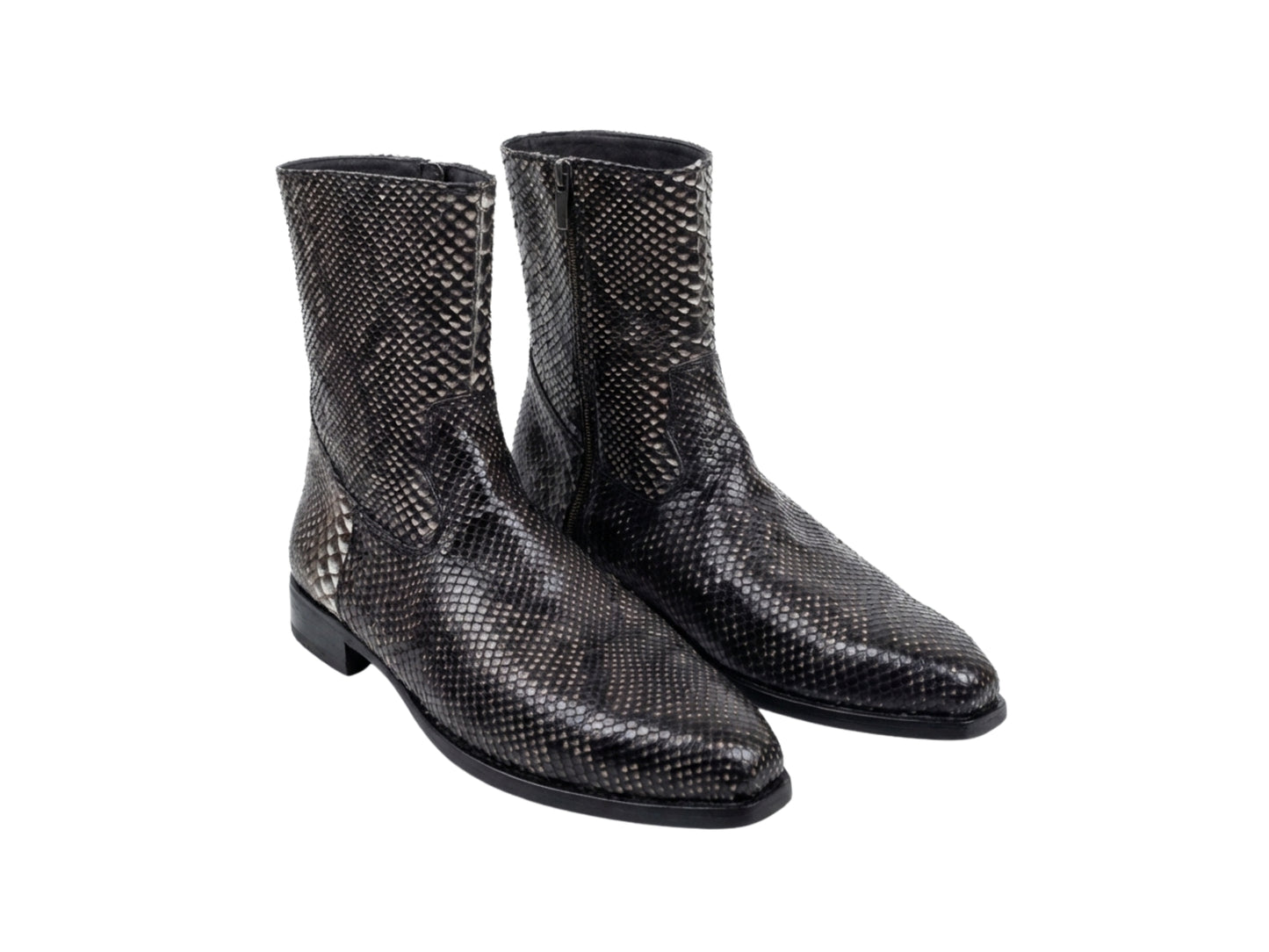 Black Python Snakeskin Boots