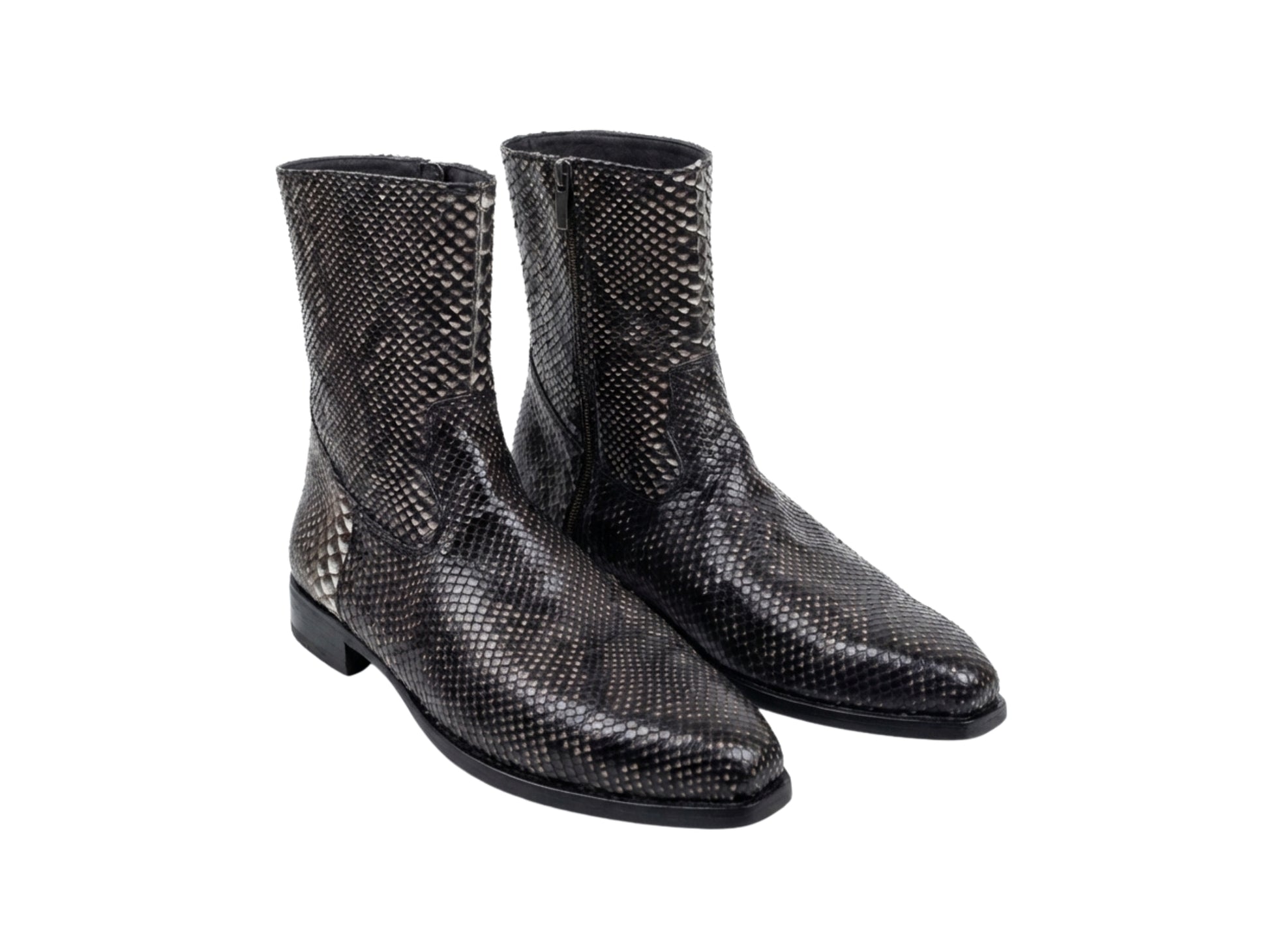 Black Python Snakeskin Boots