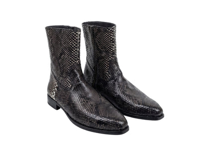 Black Python Snakeskin Boots