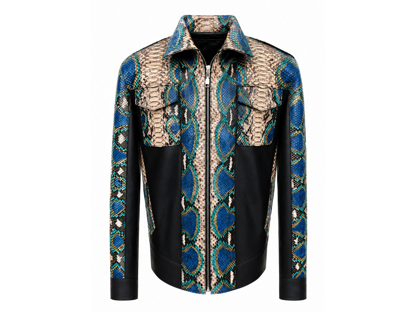 Multi Color Python Snakeskin Jacket