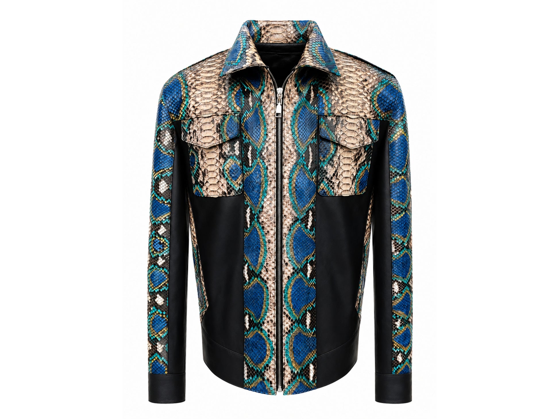 Multi Color Python Snakeskin Jacket