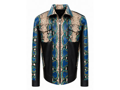 Multi Color Python Snakeskin Jacket