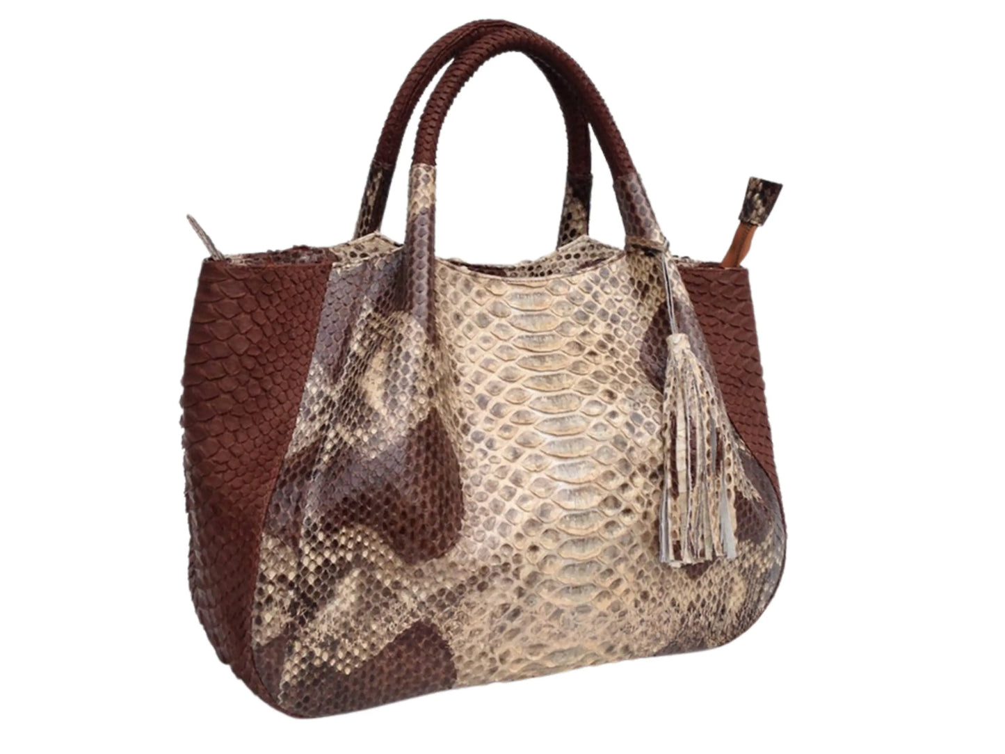 Brown - Snake Skin Shoulder Bag