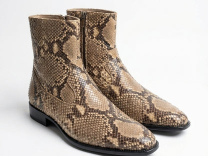 Men’s Genuine Python Snakeskin Boots | Real Python Dress Shoes for Men